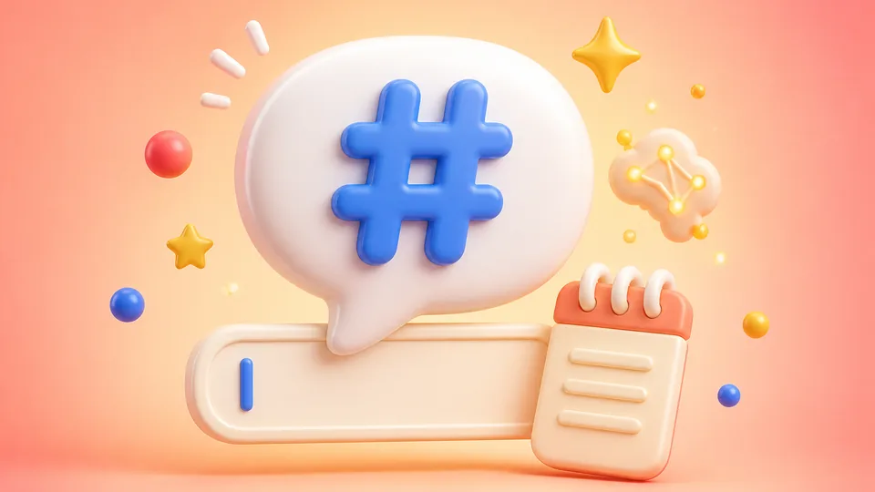 A speech bubble with a hashtag — describe what to watch in plain words