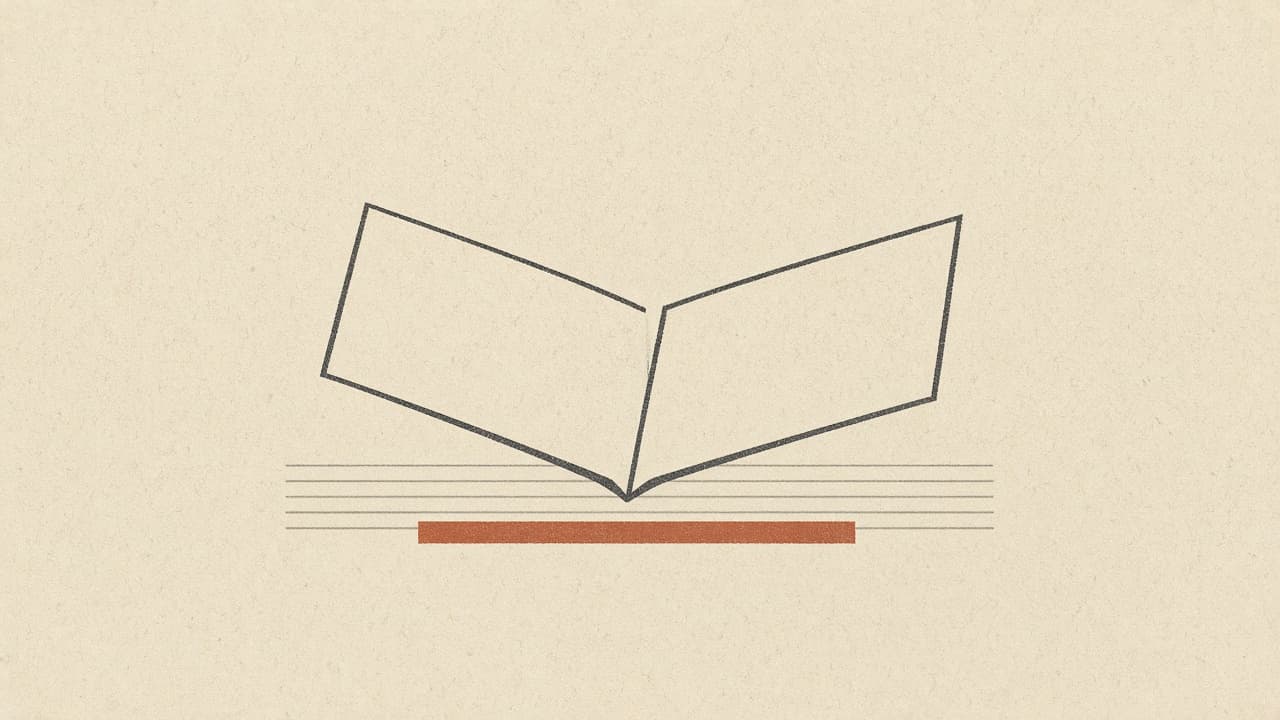 Geometric ledger with one terracotta underline on warm paper
