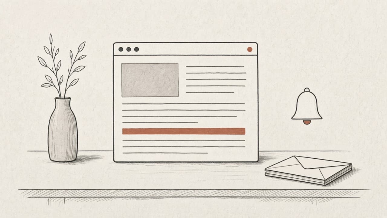 A clean jobs page beside a small stack of unopened envelopes