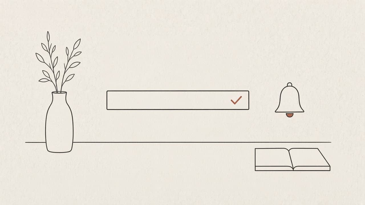 An open notebook beside a simple URL bar