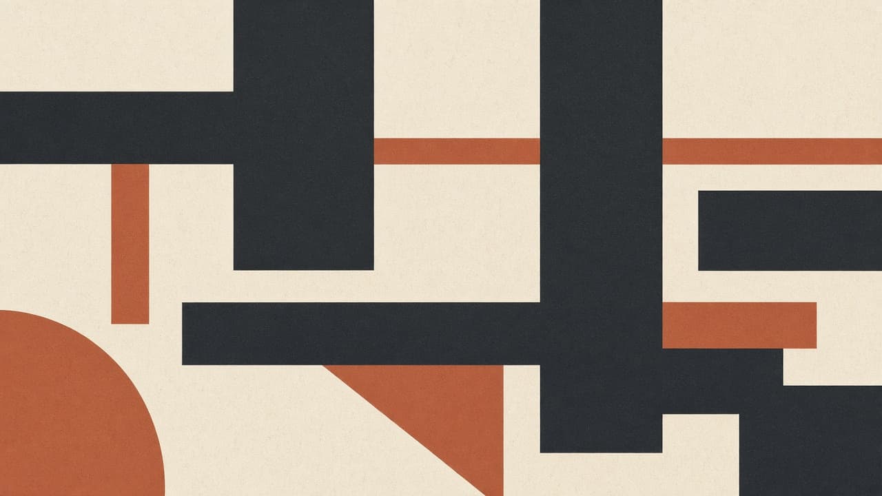 Geometric editorial still life of a registry record card on warm paper