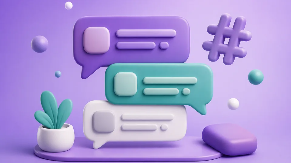 Chat bubbles and a channel symbol for team messaging